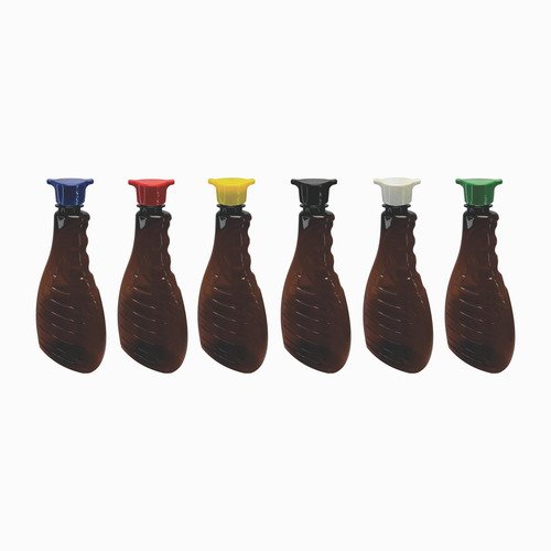 100 Frasco Plástico Âmbar Pet 500ml Tampa Rosca 2 Bico Bor