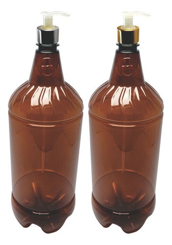 24 Frascos Plástico Âmbar Pet 2l Válvula Bico Pato L Gr2