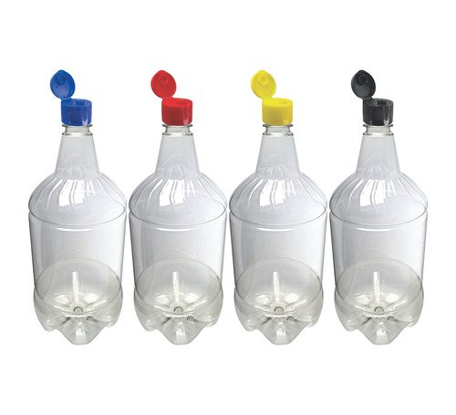 3 Frasco Plástico Cristal 1,5l Tampa Fliptop Batoque Gr2