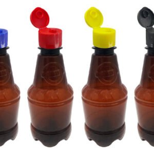 18 Frasco Plástico Âmbar Pet 300ml Fliptop Batoque Gr2