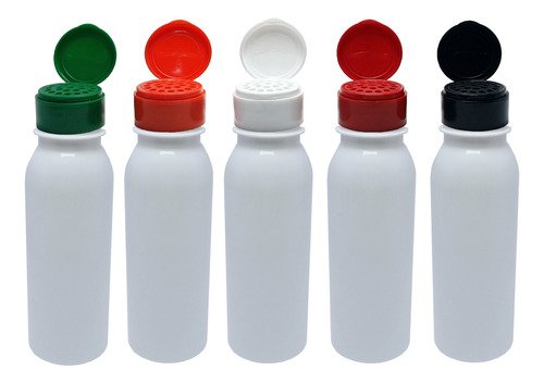 30 Frascos Plásticos Branco Pet 250ml Tampa Peneira Det