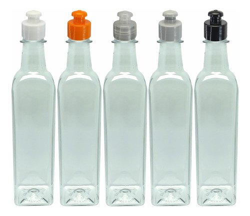 128 Frasco Plástico Cristal Pet 500ml Com Tampa Pushpull Aze