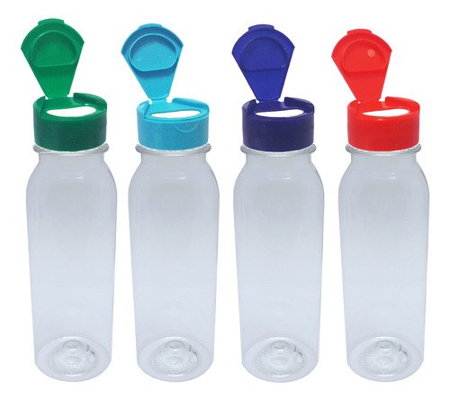 30 Frascos Plástico Cristal Pet 250ml Tampa Fliptop Cap Det