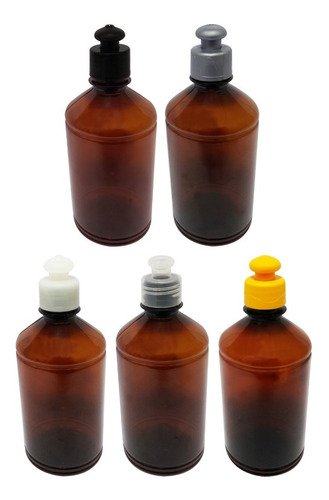 678 Frascos Plástico Âmbar Pet 500ml C/ Tampa Pushpull Far - Imagem 3
