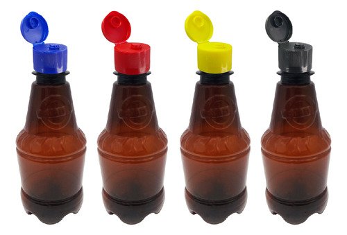 918 Frasco Plástico Âmbar Pet 300ml Fliptop Batoque Gr2