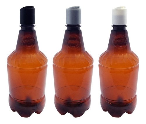 110 Frascos Plástico Âmbar Pet 750ml C/ Tampa Disktop Gr2