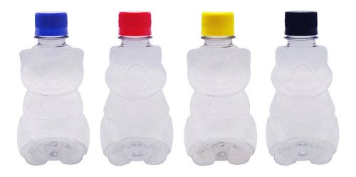 256 Frascos Plástico Cristal Pet 300ml Tampa Rosca Lacre Zoo