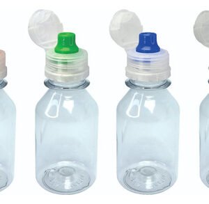 45 Frasco Plástico Cristal 100ml Tampa Sport Flip Top Far