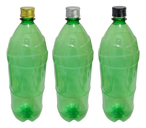 12 Frasco Plástico Verde Pet 2l Tampa L Batoque Ref