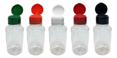 22 Frascos Plástico Cristal Pet 240ml Tampa Peneira Sup