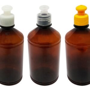 678 Frascos Plástico Âmbar Pet 500ml C/ Tampa Pushpull Far