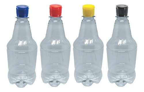 10 Frascos Plástico Cristal Pet 500ml Batoque Fliptop Gr2 - Imagem 2