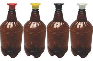 30 Frascos Plástico Âmbar Pet 1,5l Tampa Rosca 2 Bico Gr2