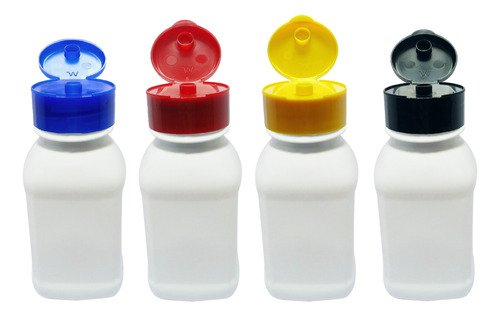24 Frascos Plástico Branco Pet 200ml Fliptop C/ Rosca Qua