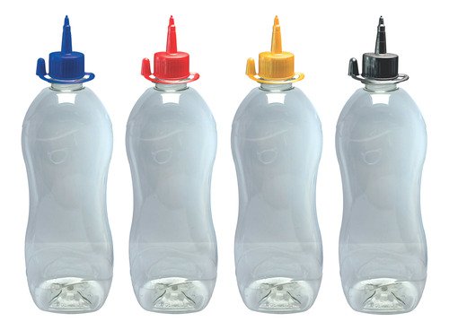 37 Frascos Plástico Cristal Pet 750ml C/ Bico Aplicador Cat