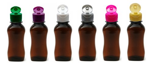 2541 Frascos Plástico Ambar Pet 120ml Fliptop Batoque Cat - Imagem 3