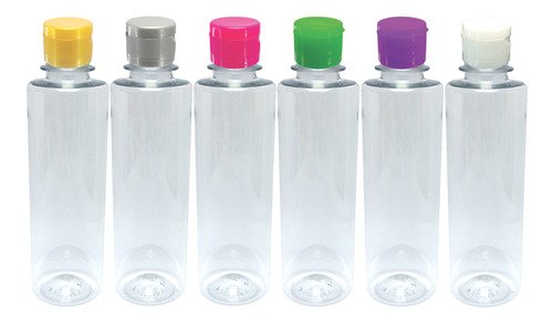 216 Frascos Plásticos Cristal Pet 250ml C/ Tampa Fliptop Cos - Imagem 4