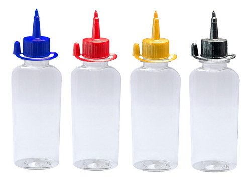 40 Frasco Plástico Cristal Pet 140ml C/ Bico Aplicador Aro