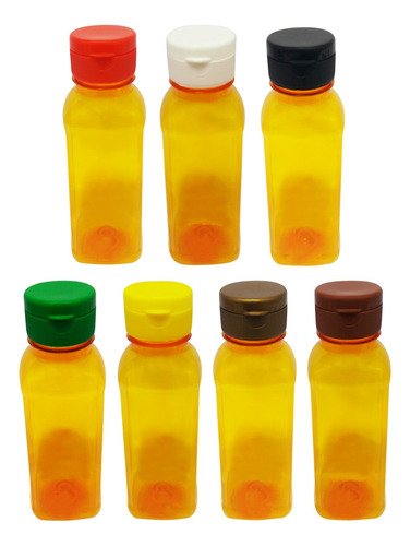 1254 Frascos Plástico Laranja Pet 300ml Tempero Fliptop Qua - Imagem 3