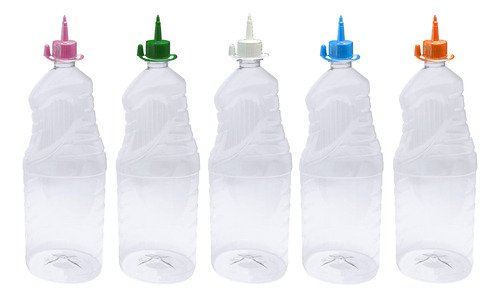 3 Frascos Plástico Cristal Pet De 2l C/ Bico Aplicador Ama - Imagem 2