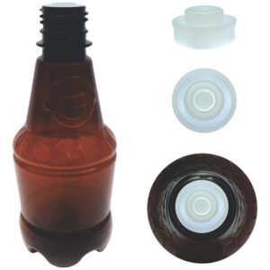 306 Frasco Plástico Âmbar Pet 300ml Com Batoque 12 Furos Gr2