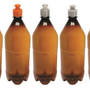 20 Frascos Plástico Âmbar Pet 1l Com Tampa Pushpull Agu