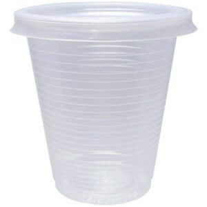 100 Copos Descartáveis Plásticos Pp Cristal C/ Tampa 180ml