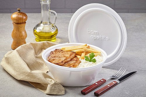 7 Marmitex Branca Isopor 188x79mm 1,1l Bom Apetite Bm1100q - Imagem 3