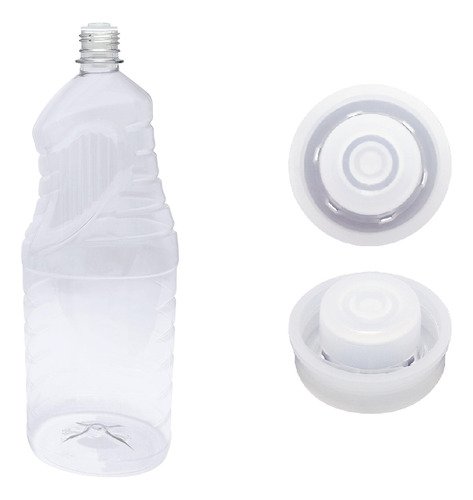 3 Frascos Plástico Cristal Pet De 2l Tampa L Batoque Ama - Imagem 2