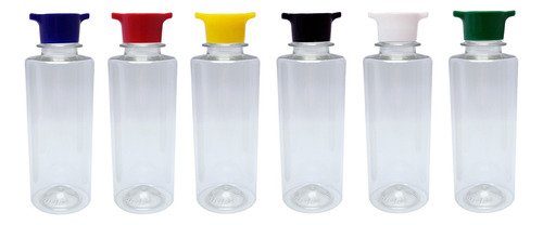 28 Frasco Plástico Cristal Pet 200ml Tampa Rosca 2 Bico Cos