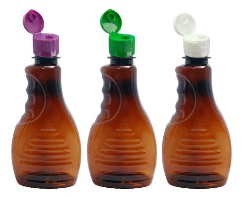 280 Frascos Plástico Ambar Pet 300ml Fliptop Batoque Bor - Imagem 3