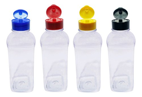 791 Frascos Plástico Cristal Pet 500ml Fliptop C/ Rosca Qua