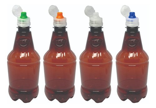 40 Frascos Âmbar Pet 500ml Tampa Sport Fliptop Gr2