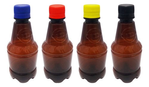18 Frascos Plástico Âmbar Pet 300ml Tampa Rosca Lacre Gr2
