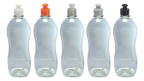 37 Frascos Plástico Cristal Pet 750ml Com Tampa Pushpull Cat