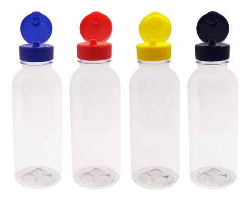 1026 Frascos Plástico Cristal Pet 400ml Batoque Fliptop Det