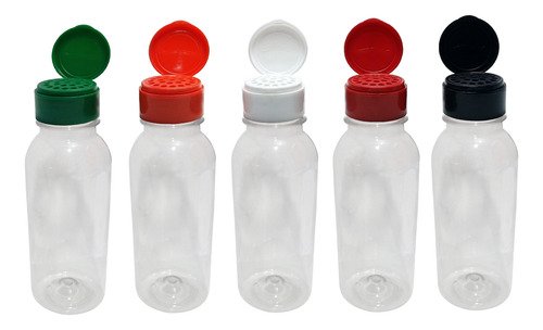 342 Frascos Plástico Cristal Pet 300ml Tampa Peneira Det