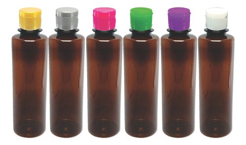 216 Frascos Plásticos Âmbar Pet 250ml C/ Tampa Fliptop Cos - Imagem 4