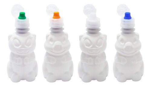 256 Frasco Plástico Branco Pet 300ml Squeeze Infantil Sport