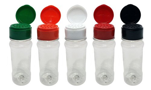 36 Frascos Plástico Cristal Pet 120ml Tampa Peneira Con