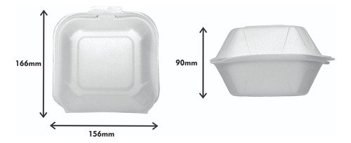 126 Hamburgueira Branca Isopor 156x166x90mm Bom Apetite Bh03 - Imagem 3