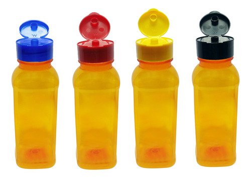 17 Frascos Plástico Laranja Pet 300ml Fliptop C/ Rosca Qua