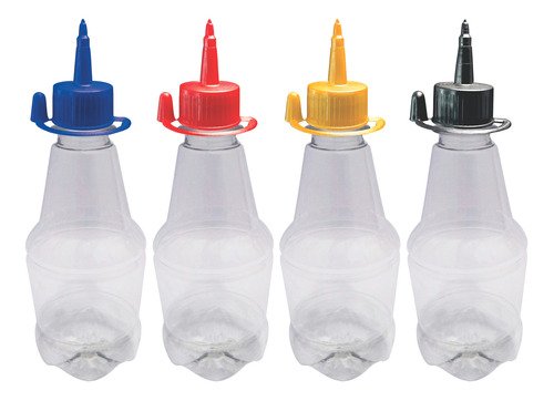 18 Frasco Plástico Cristal Pet 300ml C/ Bico Aplicador Gr2