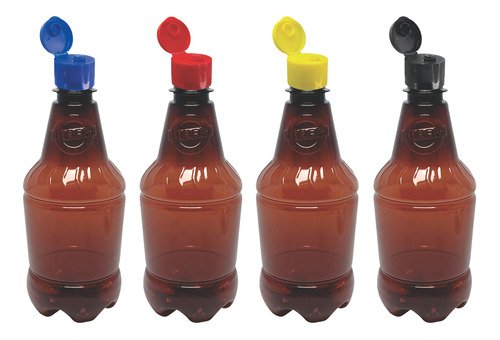 565 Frascos Plástico Âmbar Pet 500ml Batoque Fliptop Gr2