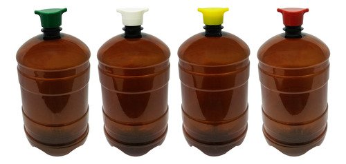 225 Frasco Plástico Âmbar Pet 2l Com Tampa Rosca 2 Bicos Gro