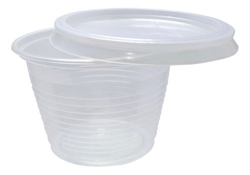 200 Potes Descartáveis Plásticos Ps Cristal C/ Tampa 100ml - Imagem 2