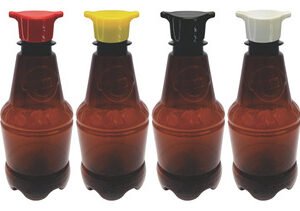 18 Frasco Plástico Âmbar Pet 300ml Com Tampa 2 Bico Gr2