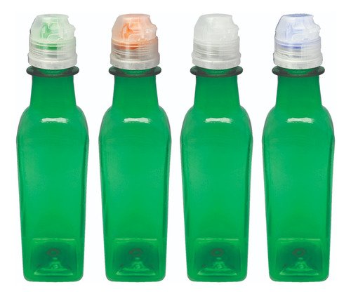 200 Frasco Plástico Verde Pet 250ml Tampa Sport Fliptop Aze - Imagem 2