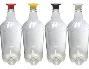 24 Frascos Plástico Cristal Pet 2l Tampa Rosca 2 Bico Gr2