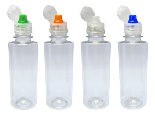 28 Frascos Plástico Cristal Pet 200ml Sport Fliptop Cos